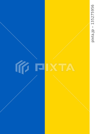 Ukraine vertical flag in official colors, dimensions and aspect ratio. Vector flag symbolizing national pride, identity, heritage, patriotism and authority 135275956