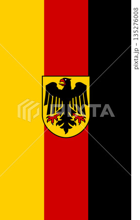 Germany vertical flag in unofficial version with coat of arms. Vector flag symbolizing national pride, identity, heritage, patriotism and authority Germany vertical flag in unofficial version with coat of arms. Vector flag symbolizing national pride, identity, heritage, patriotism and authority 135276008