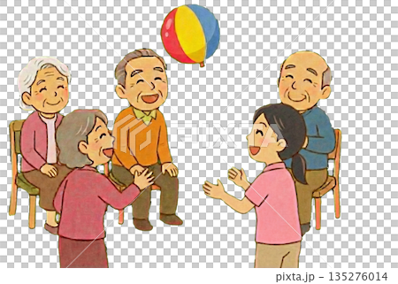 老人娛樂活動_氣球排球 135276014