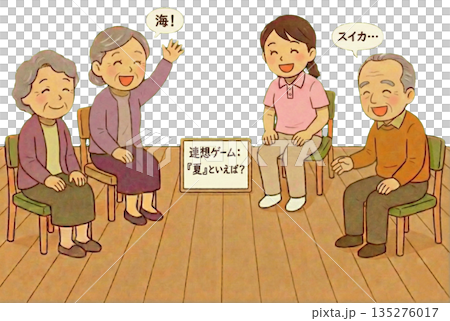 Recreation for the elderly: word association games 135276017