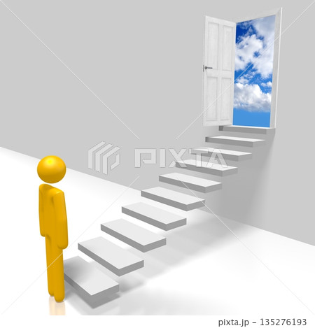 3D stairway to heaven concept 135276193