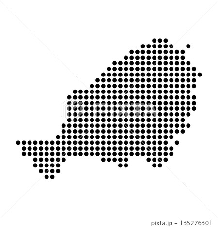 Niger country dotted map. Black spot pixel illustration isolated on white background. Vector circle mosaic. 135276301
