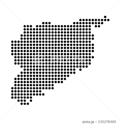 Syria country dotted map. Black spot pixel illustration isolated on white background. Vector circle mosaic. 135276305