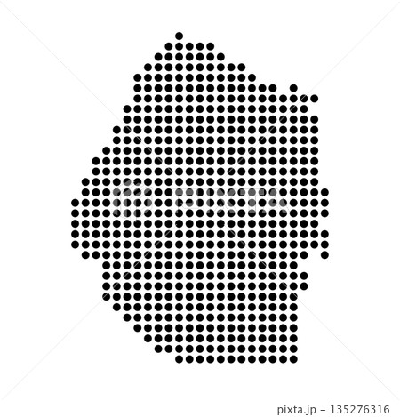 Eswatini country dotted map. Black spot pixel illustration isolated on white background. Vector circle mosaic. Eswatini country dotted map. Black spot pixel illustration isolated on white background. Vector circle mosaic. 135276316