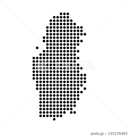 Qatar country dotted map. Black spot pixel illustration isolated on white background. Vector circle mosaic. Qatar country dotted map. Black spot pixel illustration isolated on white background. Vector circle mosaic. 135276405