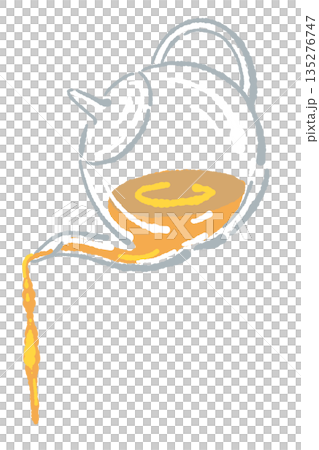 Hand-drawn glass herbal tea set illustration (teapot and cups) Hand-drawn glass herbal tea set illustration (teapot and cups) 135276747