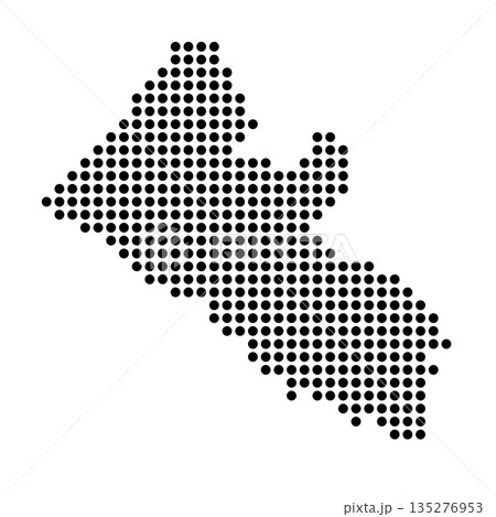 Liberia country dotted map. Black spot pixel illustration isolated on white background. Vector circle mosaic. Liberia country dotted map. Black spot pixel illustration isolated on white background. Vector circle mosaic. 135276953