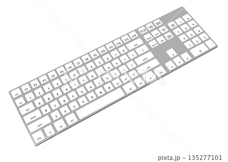 3D modern computer keyboard 3D modern computer keyboard 135277101