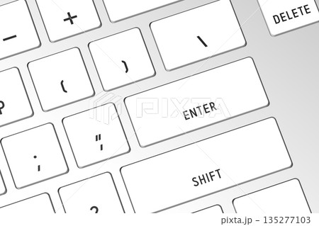 3D computer keyboard - close-up 3D computer keyboard - close-up 135277103