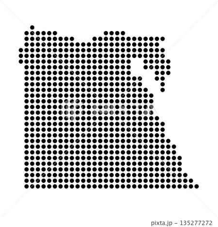Egypt country dotted map. Black spot pixel illustration isolated on white background. Vector circle mosaic. Egypt country dotted map. Black spot pixel illustration isolated on white background. Vector circle mosaic. 135277272