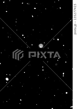 Dense snowflake particles on dark background Dense snowflake particles on dark background 135277415