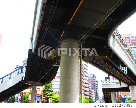 埼玉県川口市の川口駅東口のペデストリアンデッキを下から見上げた風景 135277486