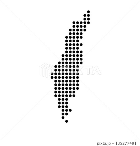 Israel country dotted map. Black spot pixel illustration isolated on white background. Vector circle mosaic. Israel country dotted map. Black spot pixel illustration isolated on white background. Vector circle mosaic. 135277491