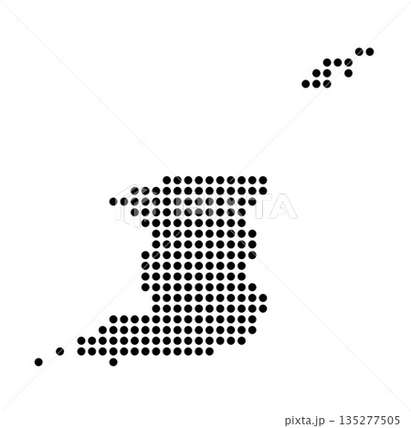 undefinedTrinidad and Tobago country dotted map. Black spot pixel illustration isolated on white background. Vector circle mosaic. 135277505