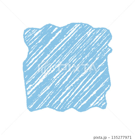 Blue crayon squiggle square sketch background forms an organic patch with rough border and frame. Diagonal rectangle area with subtle texture gives space for text or graphic element. Blue crayon squiggle square sketch background forms an organic patch with rough border and frame. Diagonal rectangle area with subtle texture gives space for text or graphic element. 135277971