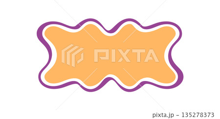 Groovy retro orange frame with wavy border as a cartoon graphic style abstract shape. Funky y2k background, modern graphic element with vibrant color for trendy art and pop inspired design Groovy retro orange frame with wavy border as a cartoon graphic style abstract shape. Funky y2k background, modern graphic element with vibrant color for trendy art and pop inspired design 135278373
