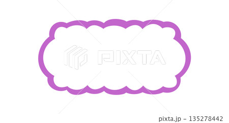 Groovy wavy rectangle scallop border outline in bold purple line. Retro frame with bubble edge and y2k graphic style. Abstract background, playful shape and modern element for trendy pop design. Groovy wavy rectangle scallop border outline in bold purple line. Retro frame with bubble edge and y2k graphic style. Abstract background, playful shape and modern element for trendy pop design. 135278442