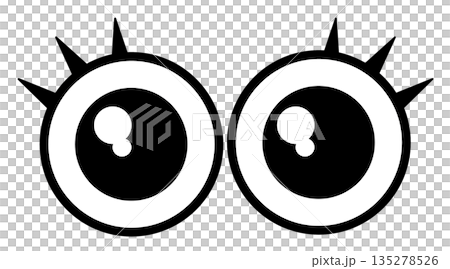 一幅描繪兩隻驚訝的大眼睛的插圖，眼睛閃閃發光。 135278526