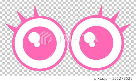 An illustration of two surprised eyes with big sparkling eyes 135278529