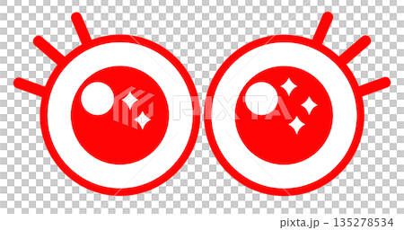 An illustration of two surprised eyes with big sparkling eyes An illustration of two surprised eyes with big sparkling eyes 135278534