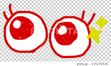 An illustration of two surprised eyes with big sparkling eyes 135278536