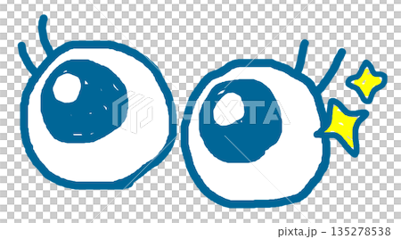 An illustration of two surprised eyes with big sparkling eyes 135278538