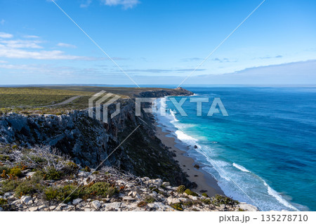 Cliffs near Remarkable Rocks in Flinders Chase National Park, Australia Cliffs near Remarkable Rocks in Flinders Chase National Park, Australia 135278710