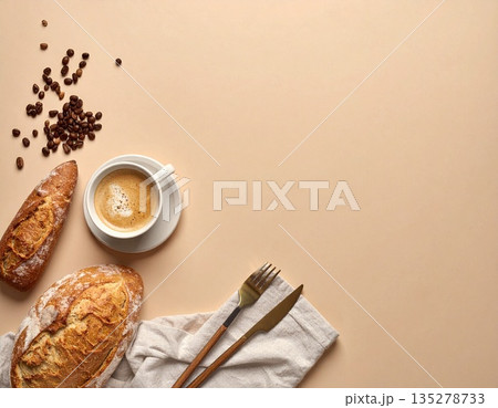 テーブル上俯瞰（flat lay） 135278733