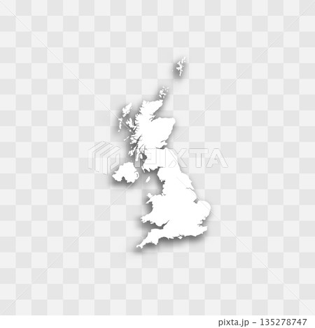 United Kingdom of Great Britain and Northern Ireland high detailed vector representation of country silhouette. White color on transparent background with dropped shadow. For educational, decorative United Kingdom of Great Britain and Northern Ireland high detailed vector representation of country silhouette. White color on transparent background with dropped shadow. For educational, decorative 135278747