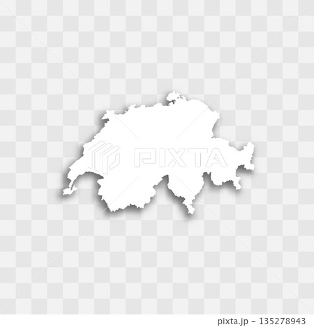 Switzerland high detailed vector representation of country silhouette. White color on transparent background with dropped shadow. For educational, decorative, or informational use. Switzerland high detailed vector representation of country silhouette. White color on transparent background with dropped shadow. For educational, decorative, or informational use. 135278943