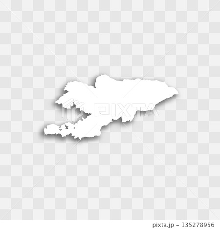 Kyrgyzstan high detailed vector representation of country silhouette. White color on transparent background with dropped shadow. For educational, decorative, or informational use. Kyrgyzstan high detailed vector representation of country silhouette. White color on transparent background with dropped shadow. For educational, decorative, or informational use. 135278956