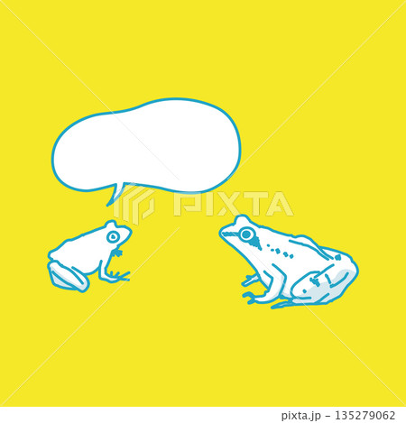 かわいいカエルのふきだし かわいいカエルのふきだし 135279062