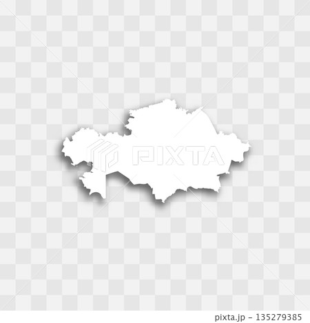 Kazakhstan high detailed vector representation of country silhouette. White color on transparent background with dropped shadow. For educational, decorative, or informational use. Kazakhstan high detailed vector representation of country silhouette. White color on transparent background with dropped shadow. For educational, decorative, or informational use. 135279385