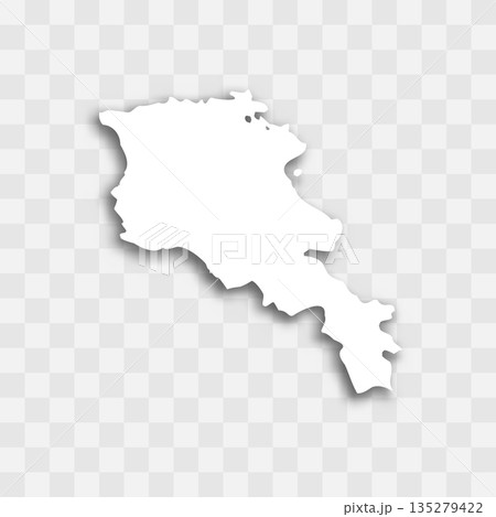 Armenia high detailed vector representation of country silhouette. White color on transparent background with dropped shadow. For educational, decorative, or informational use. Armenia high detailed vector representation of country silhouette. White color on transparent background with dropped shadow. For educational, decorative, or informational use. 135279422