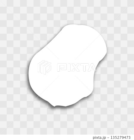 Nauru high detailed vector representation of country silhouette. White color on transparent background with dropped shadow. For educational, decorative, or informational use. 135279473