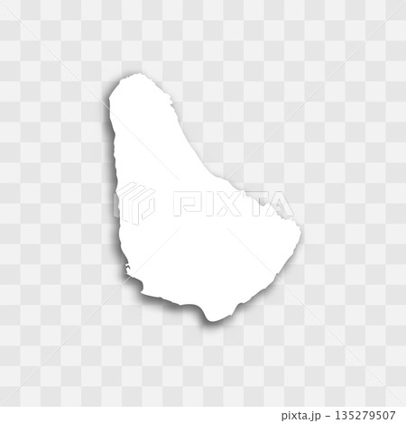 Barbados high detailed vector representation of country silhouette. White color on transparent background with dropped shadow. For educational, decorative, or informational use. Barbados high detailed vector representation of country silhouette. White color on transparent background with dropped shadow. For educational, decorative, or informational use. 135279507