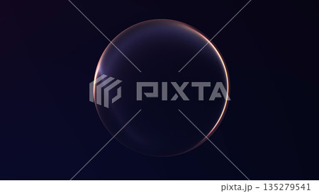 Abstract soft gradient plasma orb with smooth luminous glow in minimal futuristic style on dark background, clean digital sphere for tech, science and modern visual concepts. 135279541