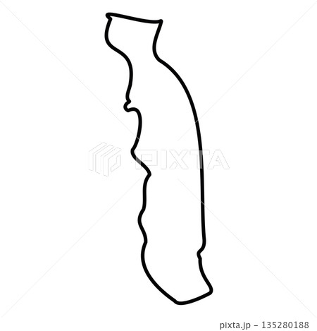 Togo - solid black outline border map of country area. Simple flat vector illustration. 135280188