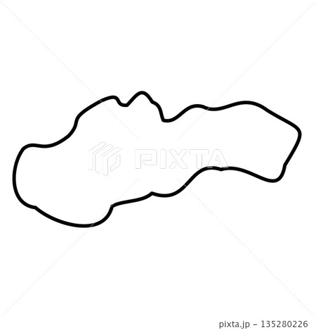 Slovakia - solid black outline border map of country area. Simple flat vector illustration. 135280226