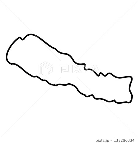 Nepal - solid black outline border map of country area. Simple flat vector illustration. Nepal - solid black outline border map of country area. Simple flat vector illustration. 135280334