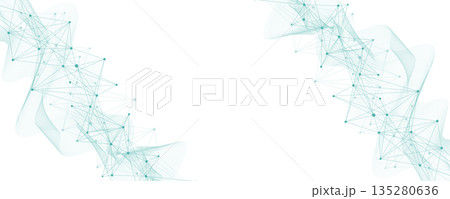 Abstract tech network connection dots. Digital background and big data technology. Blue background with plexus lines effect. Geometric background with abstract mesh. Abstract tech network connection dots. Digital background and big data technology. Blue background with plexus lines effect. Geometric background with abstract mesh. 135280636