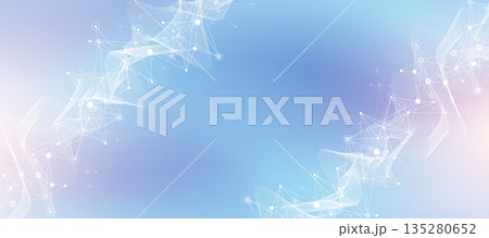 Abstract tech network connection dots. Digital background and big data technology. Blue background with plexus lines effect. Geometric background with abstract mesh. Abstract tech network connection dots. Digital background and big data technology. Blue background with plexus lines effect. Geometric background with abstract mesh. 135280652