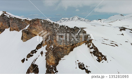 Snow mountain range landscape with clouds Alps Snow mountain range landscape with clouds Alps 135281093