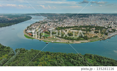 Belgrade Serbia isalnd and Sava and Danube rivers Belgrade Serbia isalnd and Sava and Danube rivers 135281116