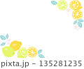 レトロ風のシンプルでポップなレモンのイラスト　コーナー横 135281235