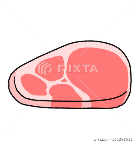 肉のシンプルかわいいイラスト 135281512