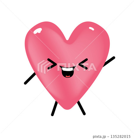 Vector cartoon heart character with hand and legs. Valentines day hand drawn funny and cute heart emoji character isolated on white background. Conceptual valentines day comic funky kids sticker Vector cartoon heart character with hand and legs. Valentines day hand drawn funny and cute heart emoji character isolated on white background. Conceptual valentines day comic funky kids sticker 135282015