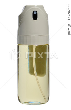 Kitchen bottle dispenser for vegetable oil with plastic cap on isolated background Kitchen bottle dispenser for vegetable oil with plastic cap on isolated background 135282557