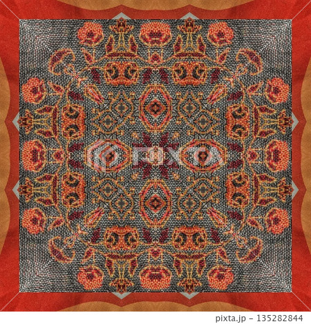 Fusion of mixed Indian, Pakistani, and Turkish embroidery and print, woven into a mesmerizing taste of cultural craftsmanship, celebrating rich heritage with elegance, warmth, and soulful design. 135282844
