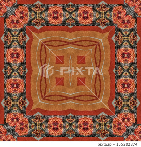 Fusion of mixed Indian, Pakistani, and Turkish embroidery and print, woven into a mesmerizing taste of cultural craftsmanship, celebrating rich heritage with elegance, warmth, and soulful design. 135282874